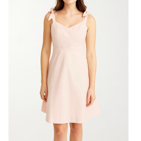 J.Crew Silk Blend Pink Tie Strap Dress Size 6 NEW Petal Pink A-Line Sweetheart - Picture 1 of 16